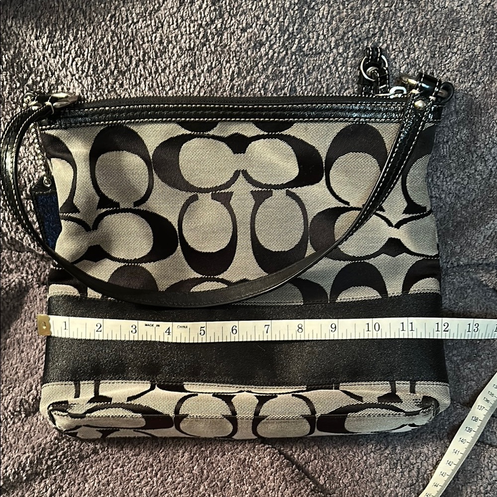 Coach Black and Gray Graphic Shoulder Bags